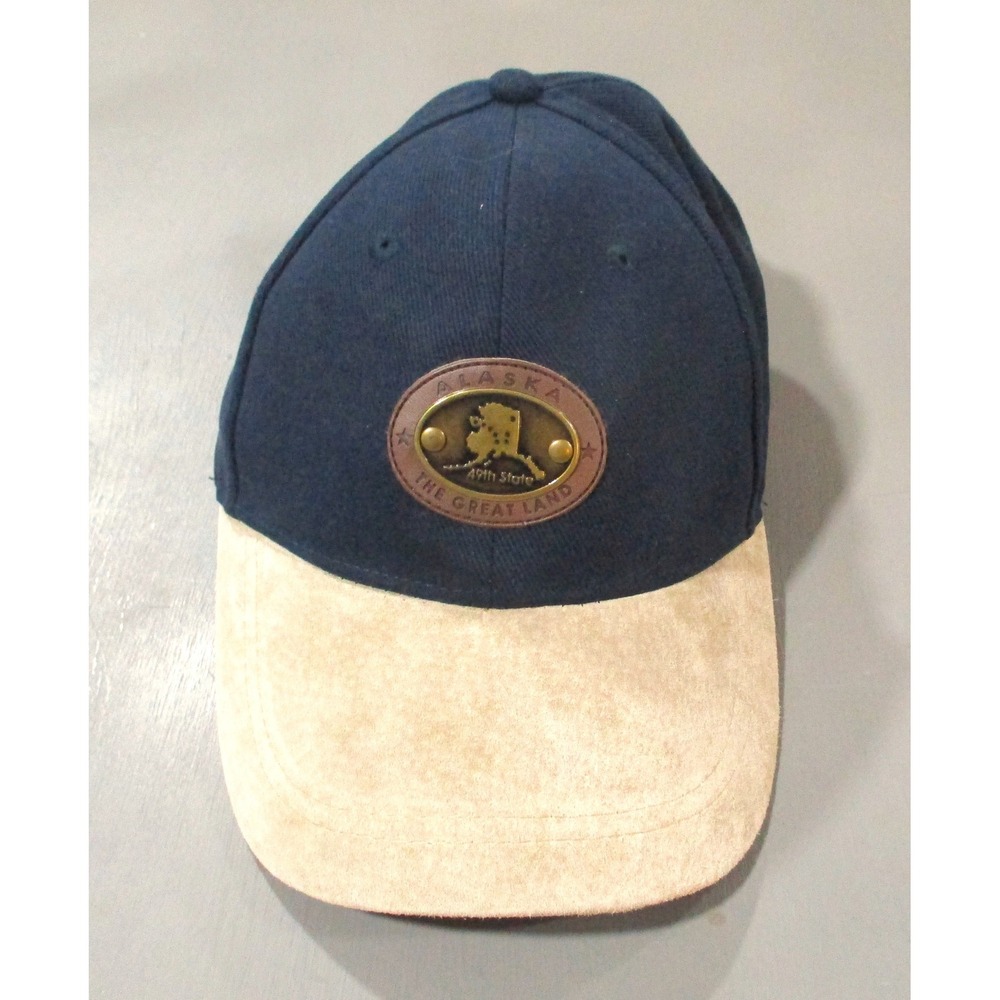 Arctic Circle Enterprises Alaska 49th State Black Tan Strapback Hat Cap